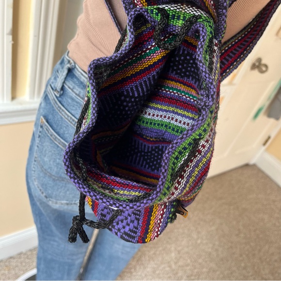 Pinzon Mexican woven mini backpack purple multi - Picture 9 of 14